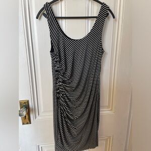 Bailey 44 striped slouchy ruched jersey dress